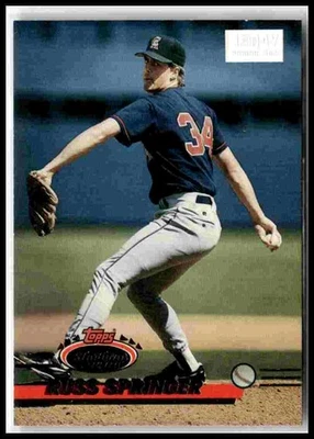 1993 Stadium Club #736 Russ Springer First Day Production - Image 1 of 2