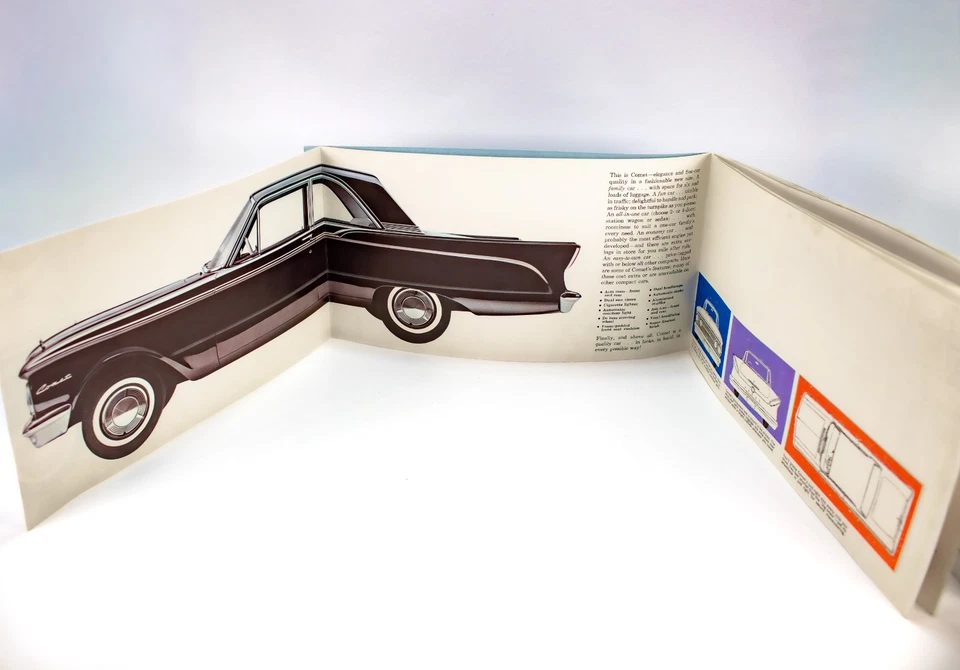 Folheto publicitário 1960 Ford Mercury Comet concessionária - Carro limpo desdobrável - Imagem 1 de 4