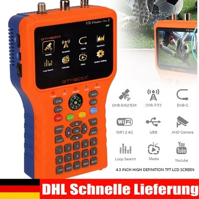 PROFI Sat Finder GTMEDIA V8 Satelliten Messgerät SATFINDER DVB-S/S2/S2X,4.3"LCD - Bild 1 von 4