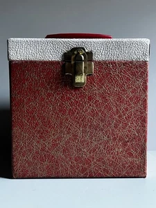 1960's Red Gold Splatter 7"/45 rpm Vinyl Record Storage Box/Case - Bild 1 von 7