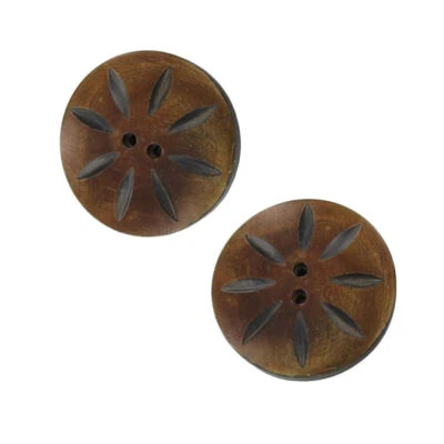 Handcrafted Shasta Daisy - Bovine Horn Clothing Button Set - Sewing & Crafting - Image 1 of 4