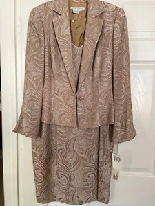Maggy London Champagne Suit Blazer with Dress for Women - Size 14, New with Tags - Picture 1 of 1