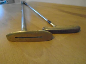 PRE~LOVED 2 BLADE PUTTERS~1HOTSPOT/1 GOLD STRIKE ~HEAVILY TOE DOWN~35.5" - Picture 1 of 5