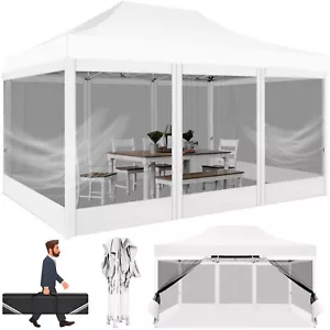 Canopy 10'x15' Heavy Duty Pop Up Gazebo with Mosquito Netting Mesh Screen Tent - Picture 1 of 65