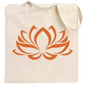 BOLSO TOTE DE LONA FLOR DE LOTO 100% ALGODÓN - Imagen 1 de 1