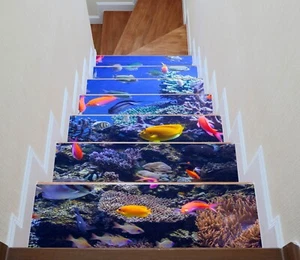 3D Süßer Fisch H087 Stair Risers Dekoration Fototapete Vinyl Aufkleber Tapete E - Bild 1 von 6