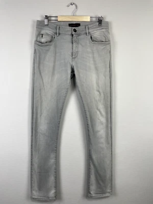 Trussardi 牛仔裤 5 口袋灰色弹力直筒男式休闲牛仔裤 34/48 码 — 第 1/4 张图片