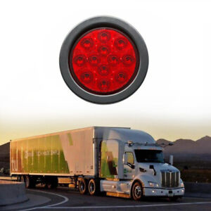 1-10PCS Round 12 LED Stop Brake Tail Signal Lights Truck Trailer ATV RV 12V