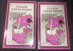 Vintage 1975 Junior Great Books Series 3 Volumes 1 & 2; Pink Softcovers - Picture 1 of 3