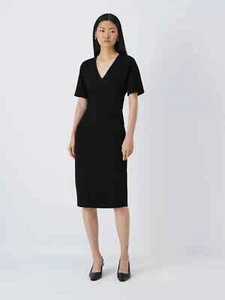 John Lewis Taylor Ponte Short Sleeve Midi Dress Black UK 16 - BNWT - Broken Zip - Picture 1 of 15