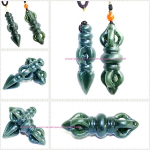Collar Colgante Unisex Jade 100% Natural Hotan Jade Vajra Collar Colgante Y100 - Imagen 1 de 32