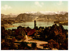 Suisse, Luzern, Sdliche Alpenkette mit Titlis von Drei Linden aus Vintage album