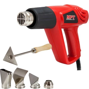 Pistola de calor calidad MPT 2000 vatios 240V PRO doble aire caliente y velocidad con kit de boquillas de 5 piezas - Imagen 1 de 7