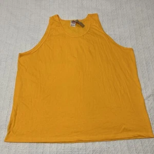 Hanes Heavy Cotton Men’s Tank Top Yellow Sleeveless Deadstock NWT 3XL - Picture 1 of 4