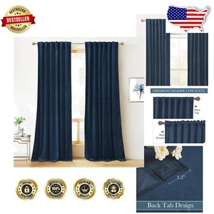 Elegante 96 Zoll Samt Verdunkelungsvorhänge - Geräuschreduzierende Thermo Fenstervorhänge - Bild 1 von 9