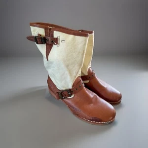 Frye Veronica Short Canvas Brown, Woman’s Size 11 Brown Grommets Buckle - Picture 1 of 16