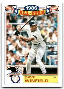 1986 TOPPS GLOSSY ALL-STARS DAVE WINFIELD NEW YORK YANKEES #17