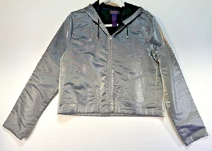 Ralph Lauren Girls Youth Hoodie Large Silver Full Zip Pocket - Picture 1 of 15