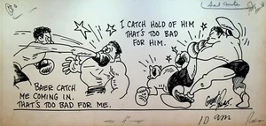 Max Baer Boxer Original Comic Art Grant Powers 1930s NY Daily News - Picture 1 of 1