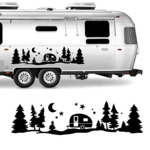 Autocaravana Starry Forest Mountain Car pegatina de pared cámper de viaje estrella árbol luna r - Imagen 1 de 5
