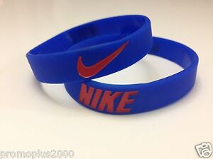 Nike Sport Baller Band Silicone Rubber Bracelet Wristband blue/red logo