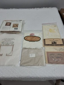 Cross stitch fabric, Bread Cover, Linen Lambwool, 2 Complete Kits 1 Not Lot Of 6 - Picture 1 of 9
