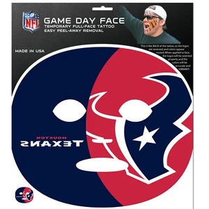 Houston Texans Game Day Face Temporary Tattoo  (NFL Football) - Picture 1 of 1