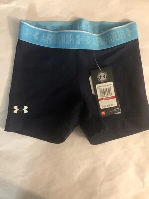 Under Armour Women's 3" HeatGear Shine Gray/Peach XS 1295226-410 - Image 1 of 4