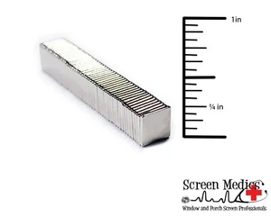 Paquete de 50 - Imanes de neodimio tierras raras N35 1/4" x 1/4" x 1/32" - Imagen 1 de 3