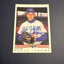 1992 Classic Best 217 Terry Adams Prospect Card AUTO Peoria Cubs Signed Baseball