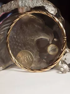 375 YELLOW GOLD TWIST BANGLE / DIAMETER : 6.5 CM - Picture 1 of 11
