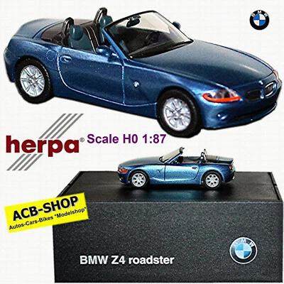 BMW Z4 Roadster 2002-09 E85 Maledivenblau Métallique 1:87 Herpa Bmw-Werbemodell - Photo 1/4