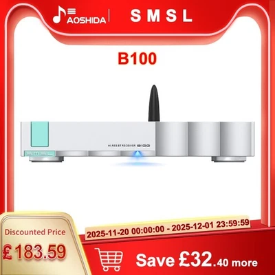 Ricevitore Bluetooth SMSL B100 HI-RES 5.1 AK4493S DAC LDAC/UAT/APTX/HD/SBC/AAC - Immagine 1 di 4