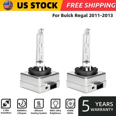 2PCS For Buick Regal 2011-2013 D1S Xenon HID Headlight Bulbs High&Low Beam 6000k - Image 1 of 4