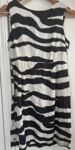 Lovely Banana Republic Linen Zebra Sheath Dress Wmns Sz 2 Work - Picture 1 of 3