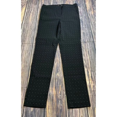 Calça Zara Feminina 26 Preto Branco Bolinhas Slim Fit Tornozelo Carreira Casual - Imagem 1 de 4