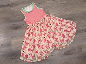 EUC Matilda Jane girls size 12 good to go dress camp MJC butterflies red pink - Picture 1 of 4