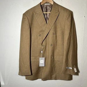 Traje Vinci Philosophy Chaqueta Deportiva Blazer Hombre 38R Camel Rayas Nuevo - Imagen 1 de 7