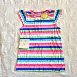 Crazy 8 girls size 7/8 or Medium cap sleeve striped shirt, NWT - Picture 1 of 4