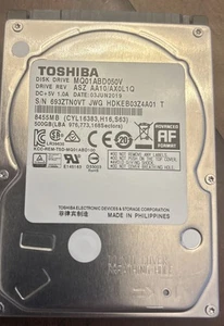 Toshiba 500GB, Internal,Hard Drive MQ01ABD050V - Afbeelding 1 van 4