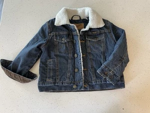 Wrangler Sherpa Lined Jean Jacket Boys XS Authentic Western Logo Very Nice - Picture 1 of 9