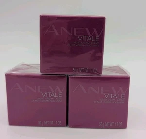 Avon Anew Vitale Night Cream 1.7 OZ. Lot Of 3 Brand New Sealed NOS New Old Stock - Imagen 1 de 4