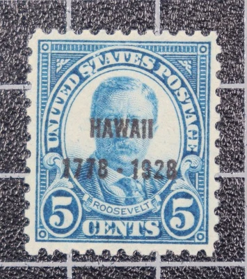 Scott 648 - 5 Cents Roosevelt - Hawai Overprint PSE Cert Grade 98 SCV - $375.00 - Image 1 of 3