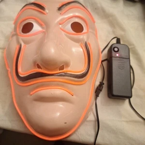 Máscara iluminada/intermitente Salvador Dalí El Wire atraco de dinero - Imagen 1 de 5