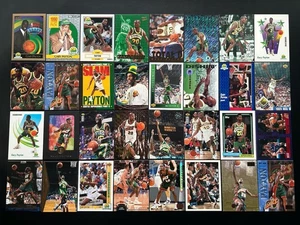 Gary Payton (32 Card Lot) w/ Rookie RC’s & Inserts Seattle Supersonics EX-NrMint - Picture 1 of 5