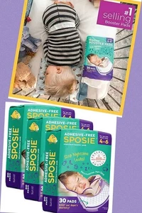 Overnight Diaper BOOSTER PADS 90ct 3 paks  Stops Nighttime infant baby Leaks NEW - Picture 1 of 10