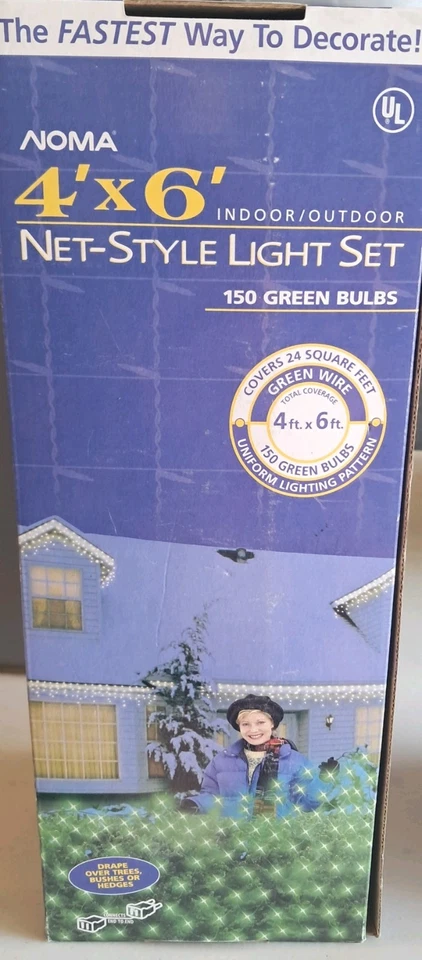 Mini luces de red incandescentes verdes NOMA 150 4"x6" red Bush Navidad Foto 1 de 1