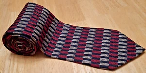 Davison's J. Z. Richards 100% Silk Tie Red Black Geometric Design USA 3.75 X 60 - Picture 1 of 5