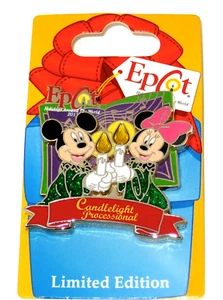 LE Disney Pin✿ Mickey Mouse Minnie EPCOT Christmas Around the World Candlelight - Picture 1 of 7