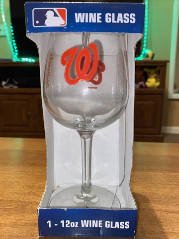 Washington Nationals Wine Glass Baseball MLB Double Sided Logo12 oz NEW Cover